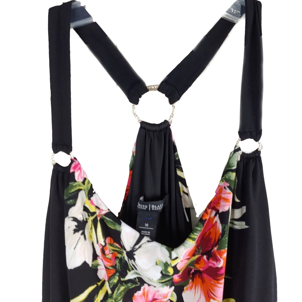 White House Black Market Wmn M Flowery Tunic Dress - Picture 4 of 5